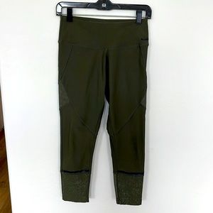 Army green capri leggings